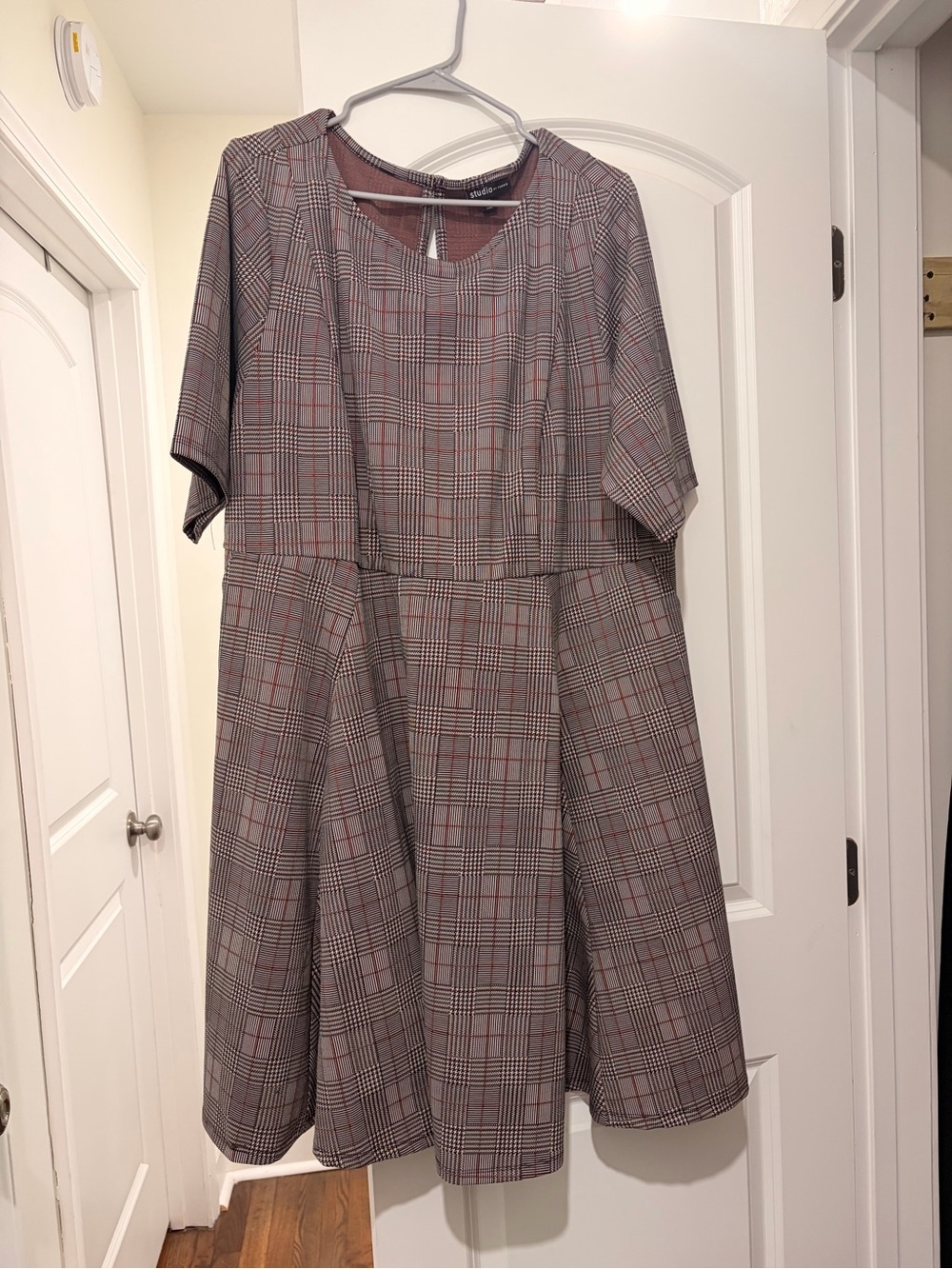 torrid Multi-Plaid Fit & Flare Dress in Taupe and Rust